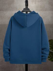 MSR CLOTHING ARTICLE 5712 Manfinity Dauomo Men's Solid Color Front Zip Long Sleeve Pocket Minimalist Casual Hoodie Sweatshirt