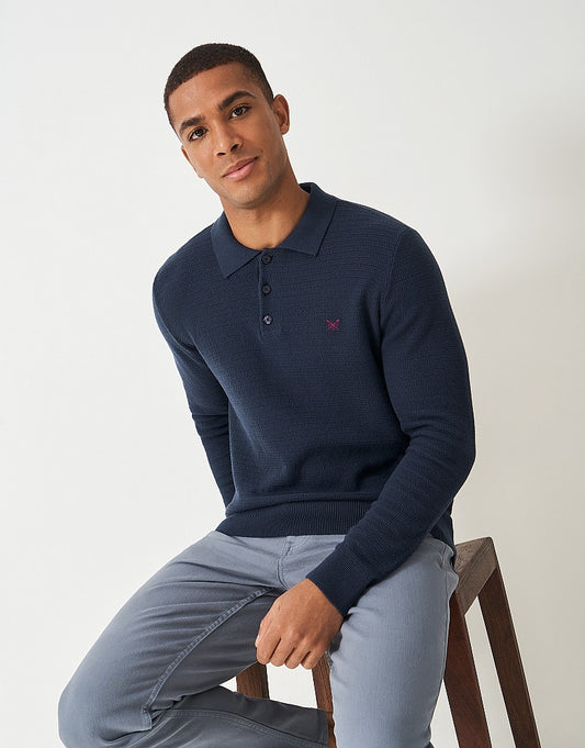 MSR CLOTHING ARTICLE 5714 Pique Knitted Polo Shirt in Navy